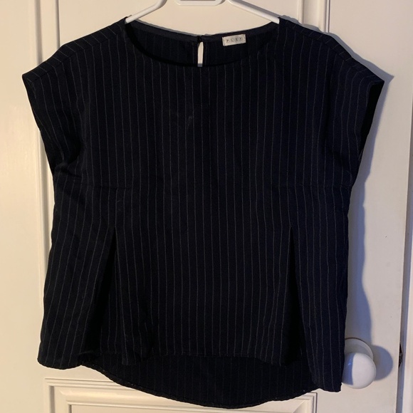 PLST pinstripe blouse Japanese Brand - Picture 1 of 4